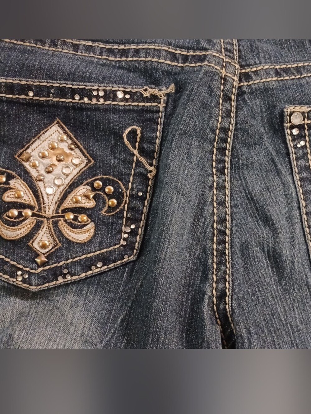 Studded Fleur Dark Blue Women’s Jeans